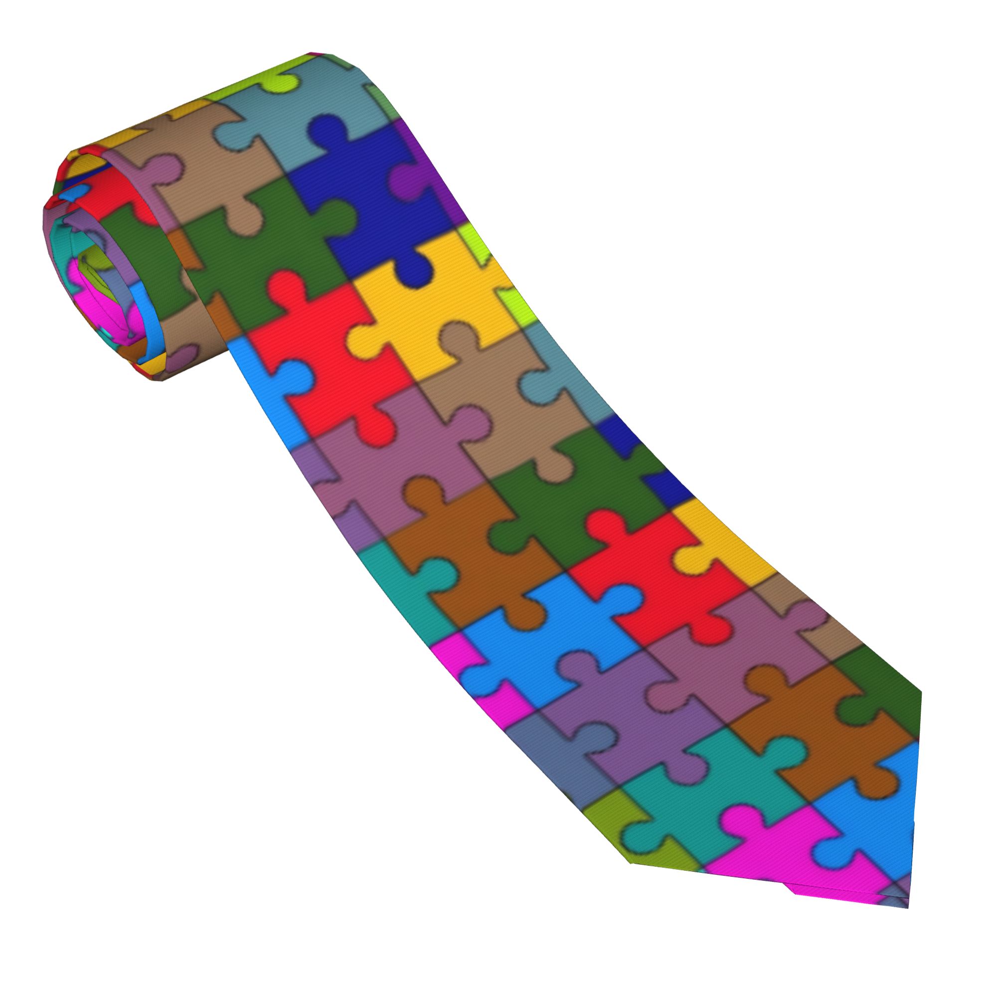 Men Accessories For Wedding - Галстук с темным градиентом и принтом-пазлом,