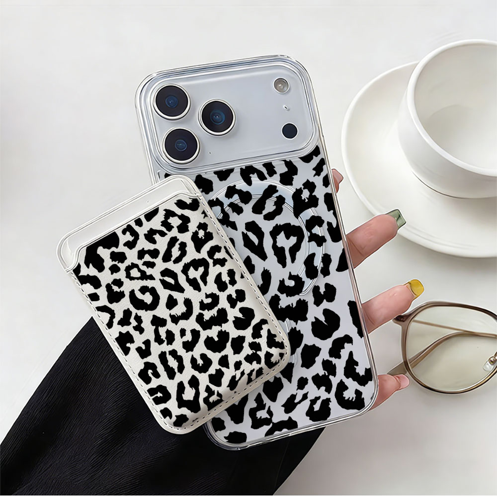 Phone Wallet Combo - Чехол для телефона с черным леопардовым